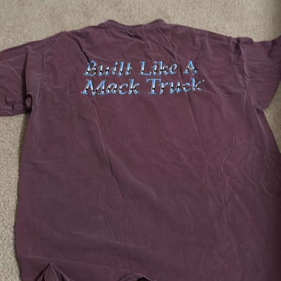 Vintage MACK trucker shirt Men's Burgundy T-Shirt - Picture 6 of 7